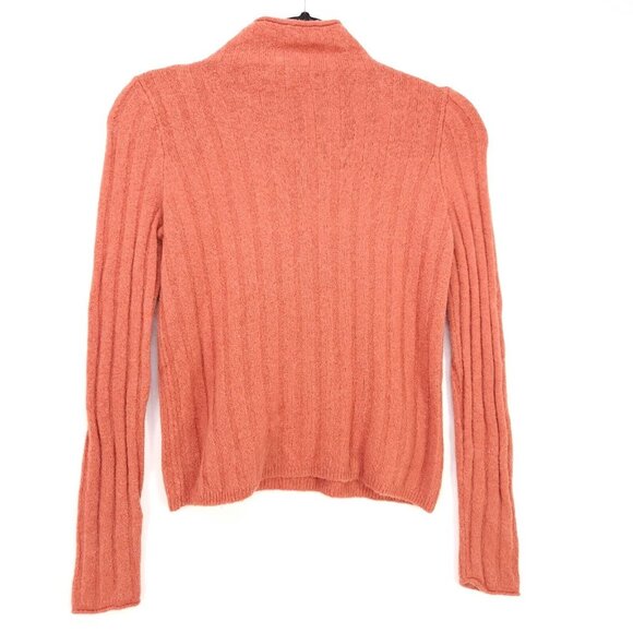 Madewell Merino Wool Alpaca Blend Mock Neck Pullover Sweater Size XXS Orange - Picture 2 of 10